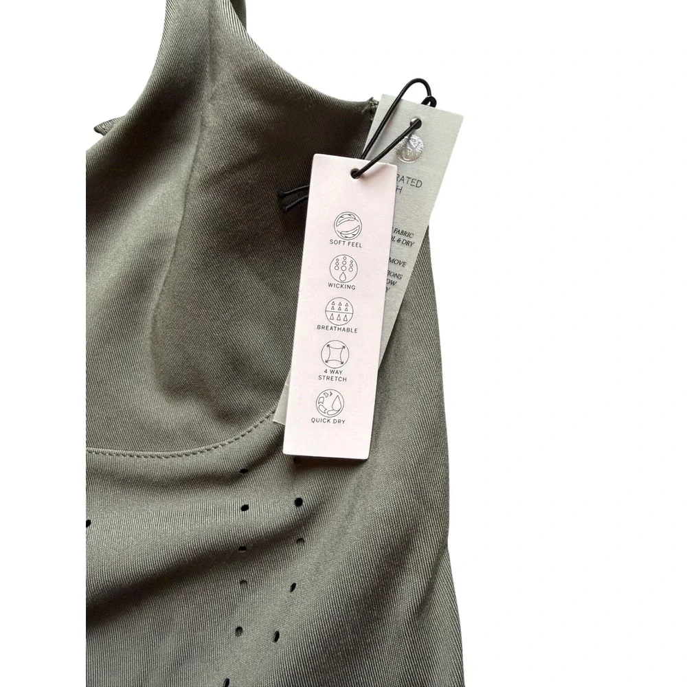 Victorias Secret Sport Bodysuit Romper Taupe Brown Laser Cut Perforated NWT